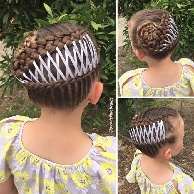 Học bà mẹ khéo tay tết tóc đẹp lạ cho con gái đi chơi Tết - Ảnh 15.