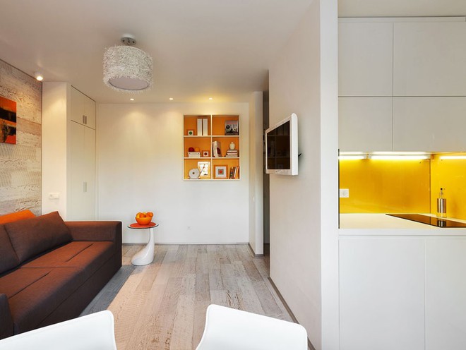 Căn hộ 22m² trang trí theo phong cách tối giản và đầy đủ chức năng cho vợ chồng trẻ - Ảnh 1.