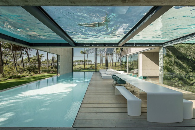 Biệt thự vườn cực chất với bể bơi đáy kính trong suốt trên trần nhà - Ảnh 1.