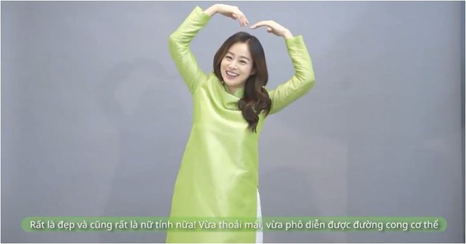 Lần đầu mặc áo dài, bà bầu Kim Tae Hee xinh đẹp dịu dàng như phụ nữ Việt - Ảnh 3.