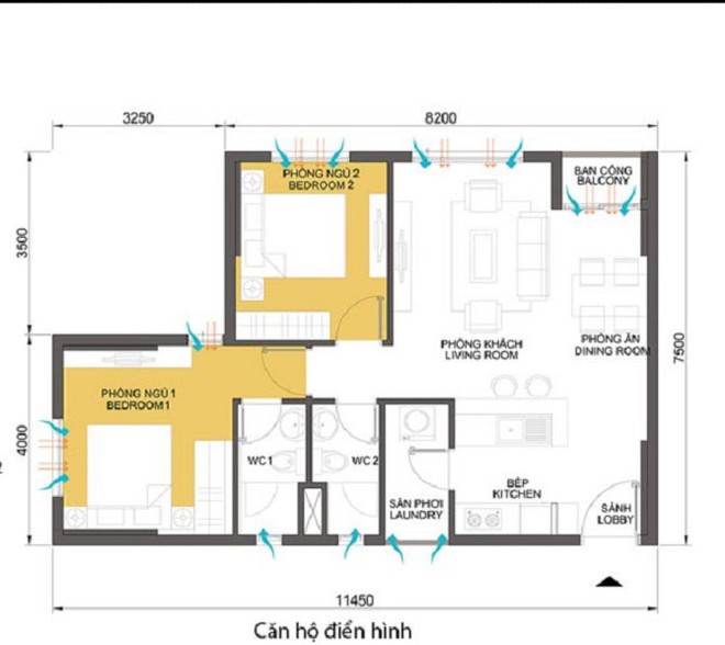 Tư vấn bố trí nội thất căn hộ 70m² với 2 phòng ngủ gọn thoáng và hợp phong thủy cho vợ chồng 8x - Ảnh 1.