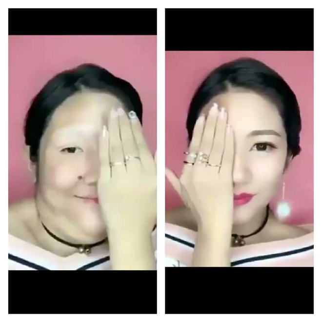 Clip trang điểm Trung Quốc khiến netizen tranh cãi: Make up từ xấu thành xinh còn được, chứ béo sang gầy thì hơi quá! - Ảnh 1.