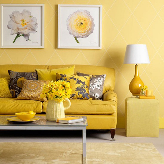 Những ý tưởng trang trí phòng khách với cặp đôi không bao giờ lỗi mốt: vàng - xám - Ảnh 15.