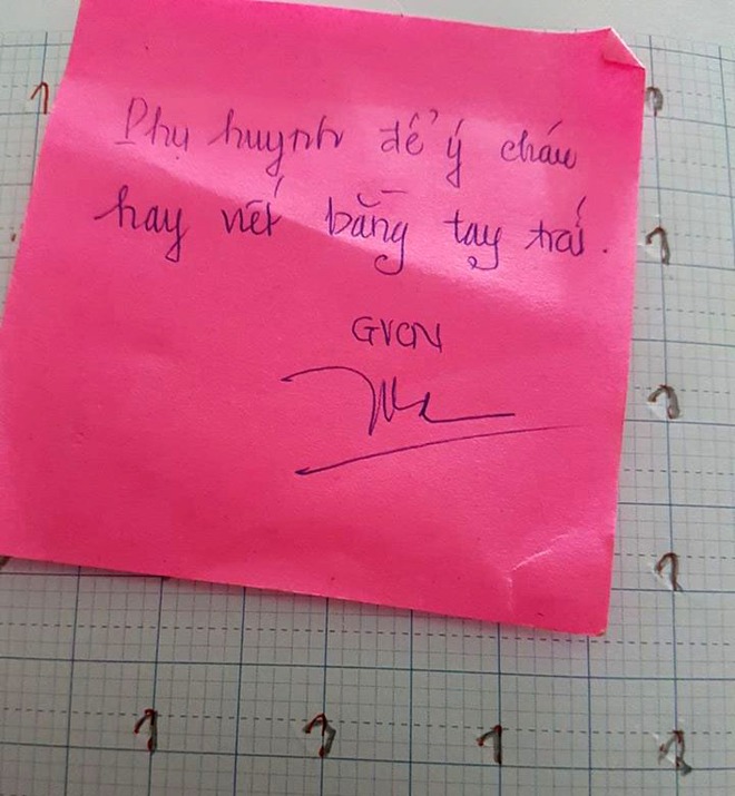 Không cho học sinh viết tay trái, cô giáo đánh mắng và viết giấy gửi về cho bố mẹ - Ảnh 1.