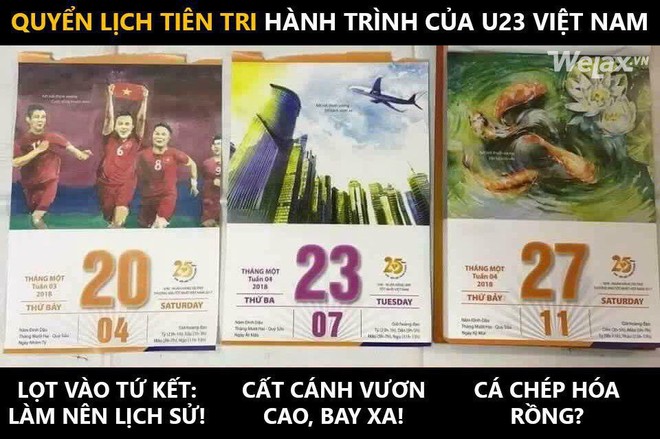 Sau quyển lịch tiên tri gây sốt, cộng đồng mạng thi nhau khoe ảnh lịch ngày 27/1 để tiên đoán kết quả cho U23 Việt Nam - Ảnh 1.