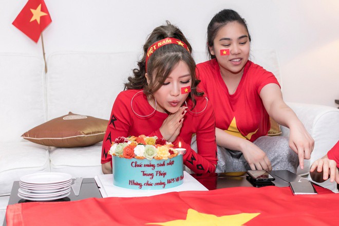 Quá cuồng nhiệt, Trang Pháp tổ chức sinh nhật kết hợp cổ vũ U23 Việt Nam - Ảnh 2.
