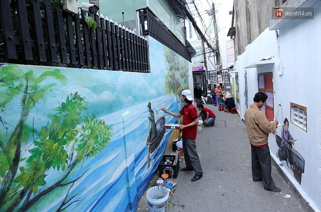 Chùm ảnh: Ngắm nhìn những bức tranh đầu tiên ở làng bích họa trong lòng thành phố Đà Nẵng - Ảnh 2.