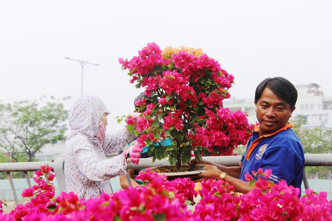 Độc đáo chợ hoa Tết được bày bán trên sông, bến Bình Đông nhộn nhịp ngày cuối năm - Ảnh 3.