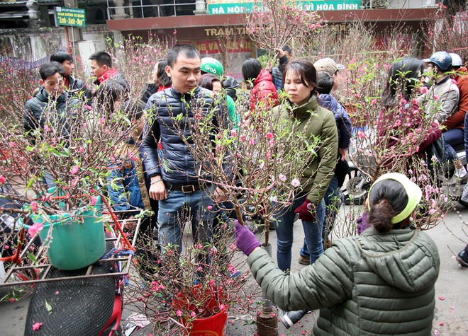 Cảnh nhộn nhịp, huyên náo tại chợ hoa cổ nhất Hà Nội ngày sát Tết - Ảnh 4.