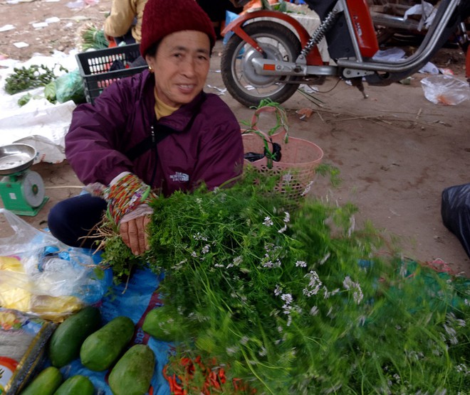 10.000 đồng/mớ mùi già đắt như tôm tươi tại chợ sáng 30 Tết - Ảnh 2.