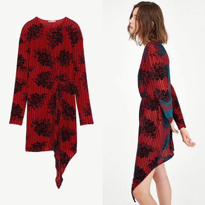 Dạo 1 vòng H&M và Zara, bạn có thể vơ được cả rổ váy đỏ có giá dưới 1 triệu mà tha hồ diện Tết này - Ảnh 3.