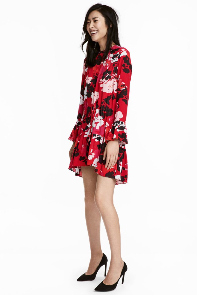 Dạo 1 vòng H&M và Zara, bạn có thể vơ được cả rổ váy đỏ có giá dưới 1 triệu mà tha hồ diện Tết này - Ảnh 9.
