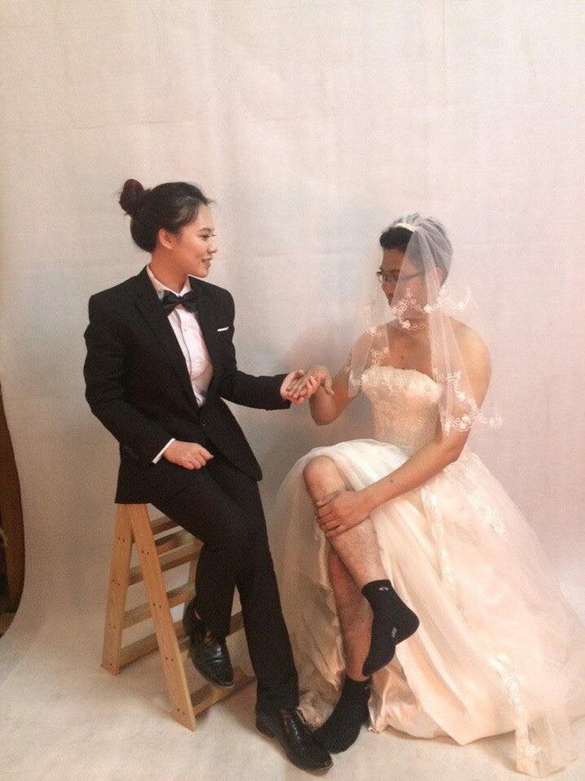 Bộ ảnh cưới hoán đổi của chú rể hot girl và cô dâu boy ngầu Hà Nội gây bão mạng xã hội - Ảnh 11.