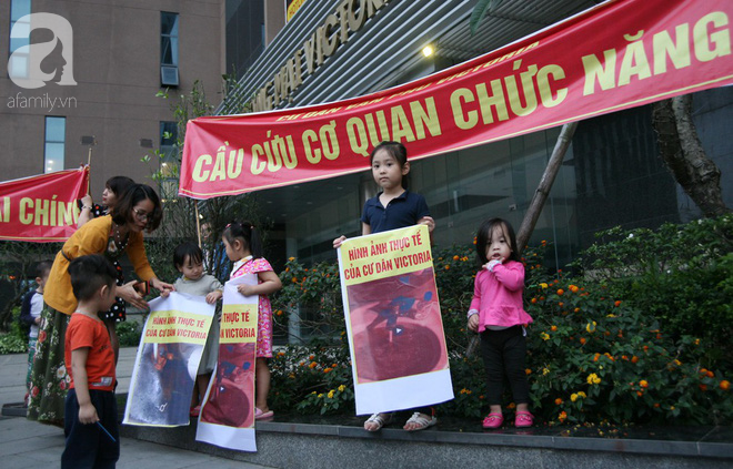 Người già, trẻ nhỏ chung cư Victoria Văn Phú biểu tình đòi nước sạch, yêu cầu tổ chức hội nghị cư dân - Ảnh 9.