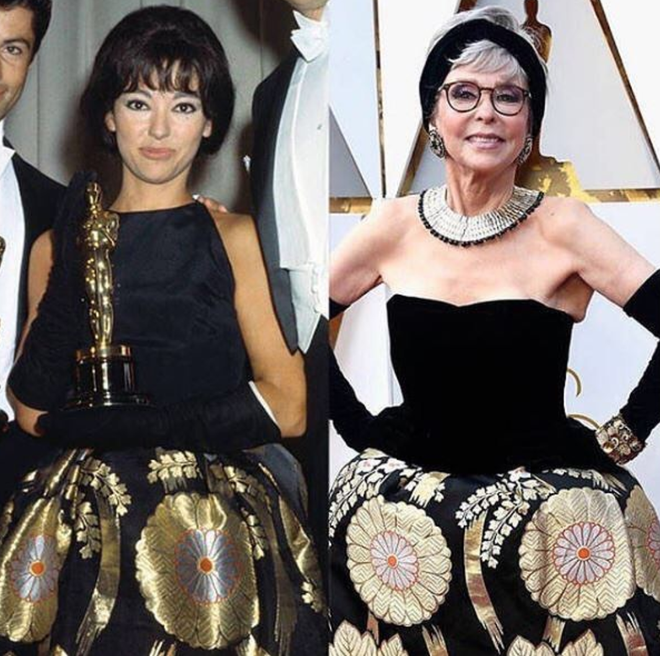 Tái chế lại chiếc váy có tuổi đời hơn 50 năm, cụ bà Rita Moreno vẫn chém đẹp loạt sao trẻ tại Oscar 2018 - Ảnh 3.
