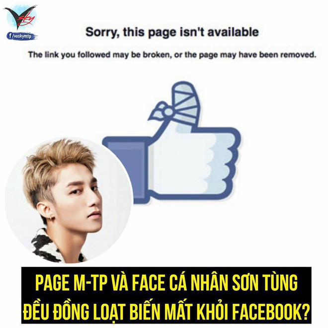 Trang cá nhân và fanpage hơn 10 triệu người hâm mộ của Sơn Tùng M-TP bất ngờ biến mất khỏi facebook - Ảnh 1.