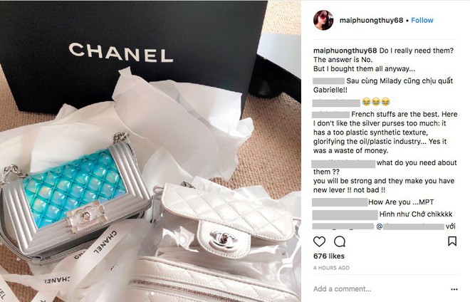 Mai Phương Thuý lại chứng tỏ độ chịu chơi khi bỏ hơn 300 triệu mua liền tay 3 chiếc túi Chanel - Ảnh 2. Mai Phương Thuý lại chứng tỏ độ chịu chơi khi bỏ hơn 300 triệu mua liền tay 3 chiếc túi Chanel - Ảnh 2.