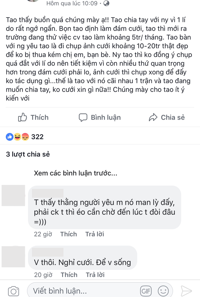 Lương tháng 5 triệu đòi chụp hẳn bộ ảnh cưới hàng chục triệu, cô nàng không những bị người yêu chia tay còn bị chị em lên án - Ảnh 2.