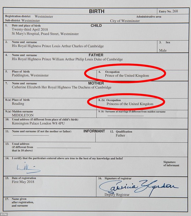 Giấy khai sinh của con trai thứ 3 tiết lộ nghề nghiệp của hoàng tử William và Kate, đúng là nghề độc nhất vô nhị ở nước Anh - Ảnh 3.