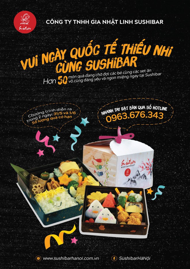 Vui ng&agrave;y Quốc tế thiếu nhi c&ugrave;ng Sushibar! - Ảnh 1.