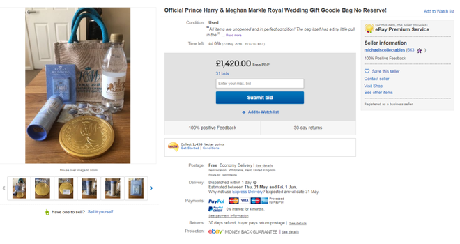 Bên trong túi quà cưới của Hoàng tử Harry và Công nương Meghan có gì đặc biệt mà người phụ nữ rao bán trên ebay với giá hơn 650 triệu đồng - Ảnh 6.