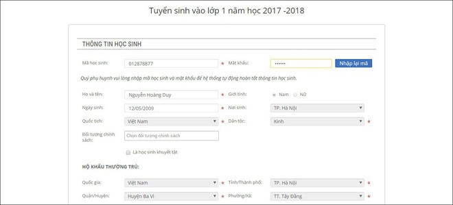 Hướng dẫn bố mẹ đăng ký tuyển sinh trực tuyến vào lớp 1 năm học 2018 - 2019 trên địa bàn Hà Nội - Ảnh 4.