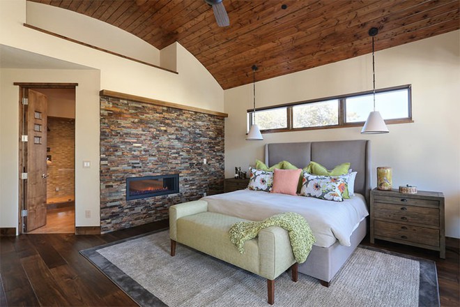17 kiểu phòng ngủ với tường đá và gạch thô đáp ứng mọi sở thích của người chuộng phong cách này - Ảnh 7.
