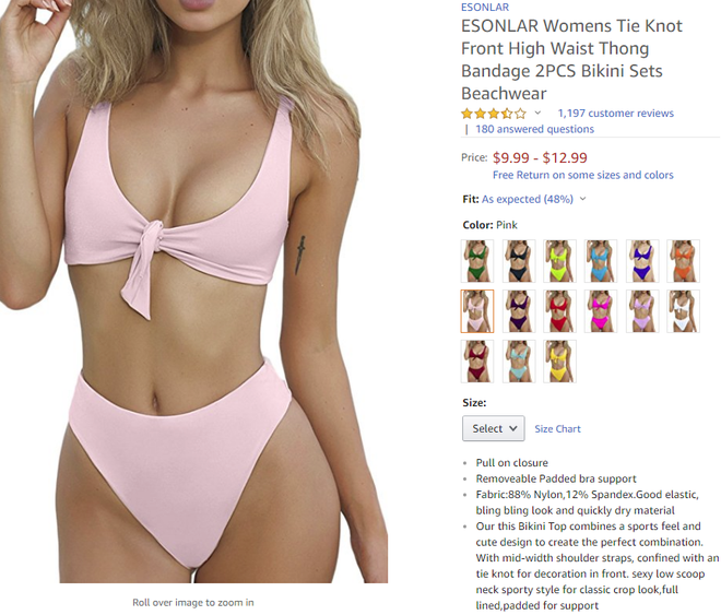 Bộ bikini chỉ 300k mà béo gầy mặc đều đẹp này đang gây sốt trên Amazon, chị em thi nhau khoe ảnh người thật việc thật vì quá hài lòng - Ảnh 2.