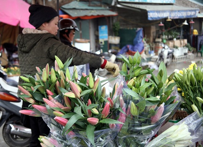 Hà Nội: Ngày mùng 1 âm lịch cuối cùng trong năm, hoa tươi đắt hàng - Ảnh 2.