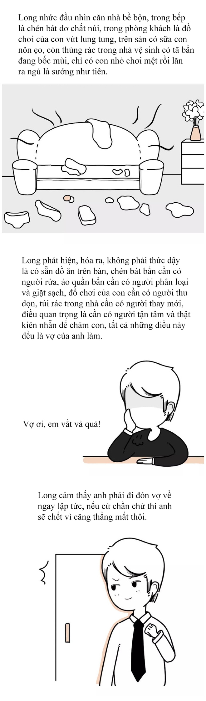 Truyện tranh: Mắng vợ có mỗi việc nhà không xong, anh chồng có một ngày trải nghiệm không vợ nhớ đời - Ảnh 8.