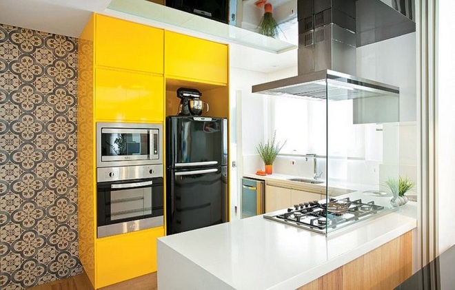 Vàng – gam màu cứu rỗi những căn bếp không có sự xuất hiện của ánh sáng tự nhiên - Ảnh 1.