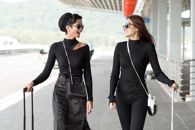 Lệ Hằng, HHen Niê trông như cặp chị em gái xinh đẹp, hút mọi ánh nhìn ở sân bay - Ảnh 4.