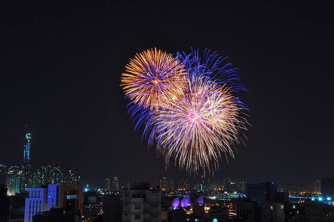 Pháo hoa rực rỡ trên bầu trời, người dân cả nước hào hứng đón chào năm mới 2018 - Ảnh 7.