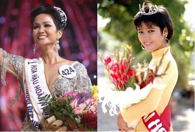 Hóa ra HHen Niê không phải người duy nhất, gần 30 năm trước đã có thí sinh đăng quang Hoa hậu áo dài để tóc tém rồi - Ảnh 1.