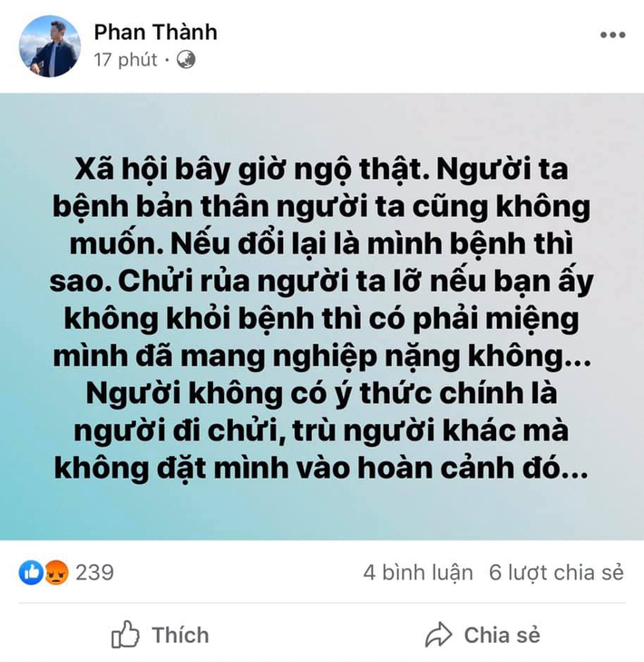 Thiếu gia Phan Thành ủng hộ quỹ chống Covid-19 nhưng che số tiền sau phát ngôn 