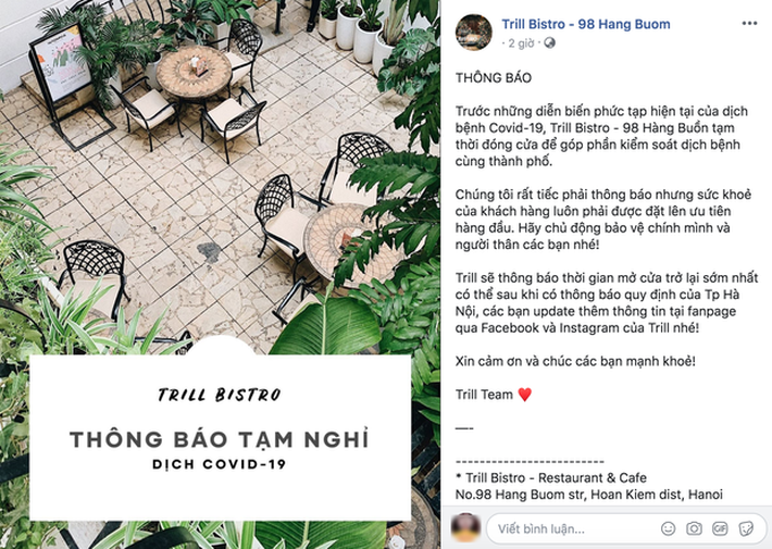 Hưởng ứng lời kêu gọi, hàng loạt quán cafe ở Hà Nội thông báo tạm dừng hoạt động, một số chuyển sang bán online - Ảnh 5.