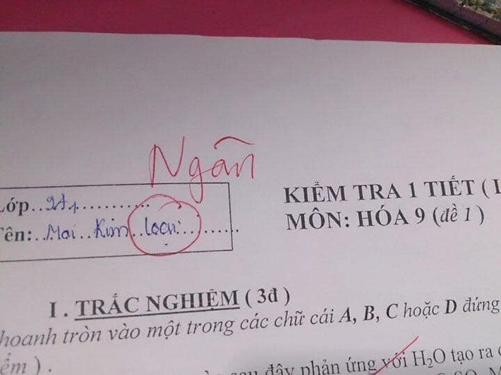 Kiểm tra một tiết môn Hóa nhưng lại quá căng thẳng, nữ sinh viết tên mình còn sai nhưng ý nghĩa mới đầy hài hước - Ảnh 1.