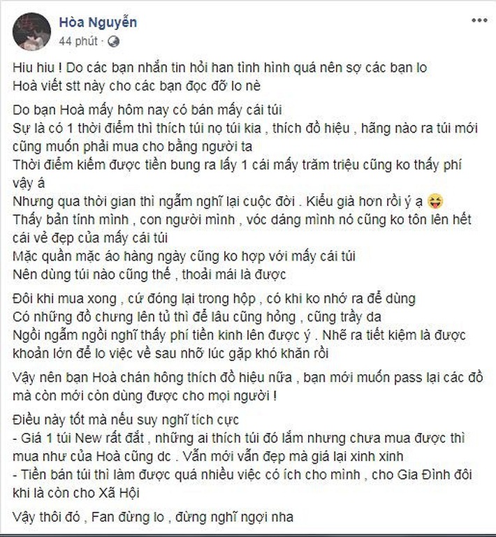 Lý do Hòa Minzy thanh lý cả loạt túi hiệu hồi năm ngoái giờ mới được hé lộ, fan càng thấm thía tâm huyết của nữ ca sỹ  - Ảnh 1.