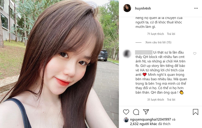 Quang Hải bênh vực bạn gái mới trước sự phẫn nộ của fan, hot girl Huỳnh Anh cũng mạnh mẽ đáp trả tin nhắn mỉa mai 