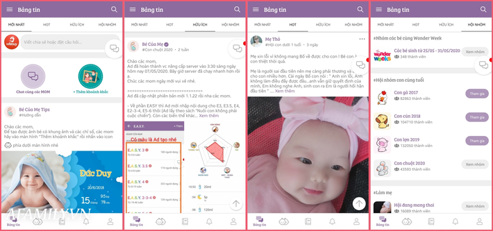 Ứng dụng Bé của Mẹ: Phiên bản Facebook, Zalo  của hội 