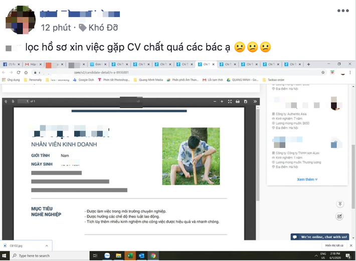 Chàng trai HR bị ném đá kịch liệt vì đăng thông tin ứng viên lên Facebook, đã thế còn bễu cợt phán xét - Ảnh 1.