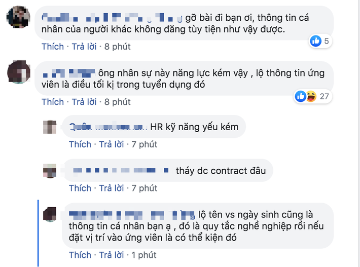 Chàng trai HR bị ném đá kịch liệt vì đăng thông tin ứng viên lên Facebook, đã thế còn bễu cợt phán xét - Ảnh 6.