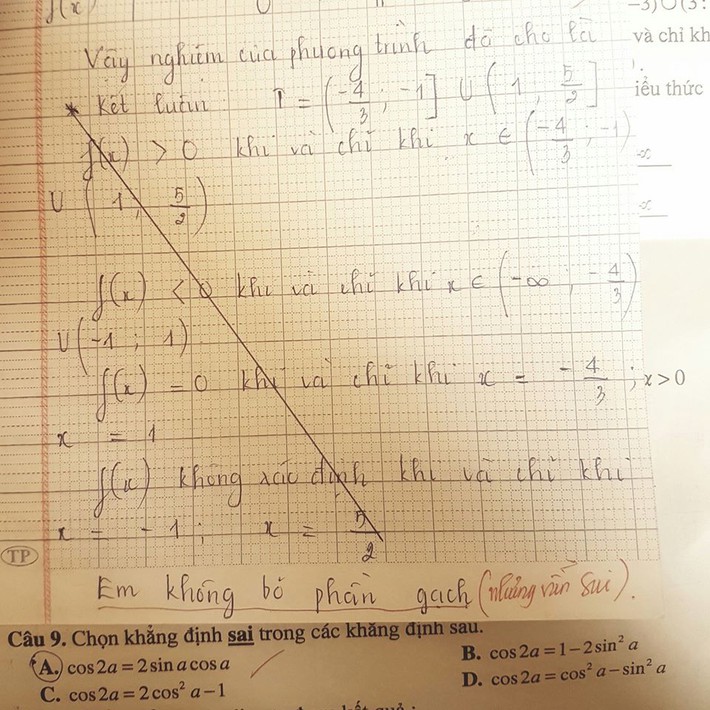 Gạch bỏ phần bài đã làm rồi hành động cực nhây, ấy thế mà thầy đáp trả lầy lội hơn khiến trò phải phục lăn - Ảnh 1.