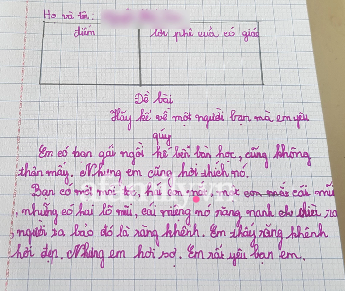 Thêm một bài văn tả bạn của học sinh tiểu học khiến dân tình cười mém xỉu, hội 