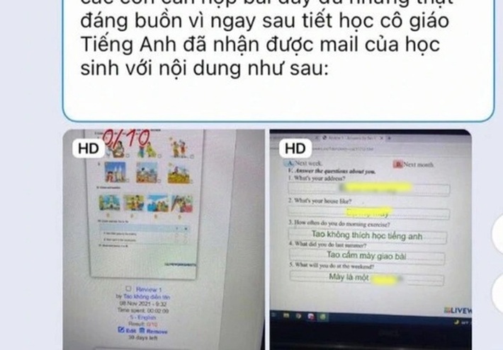 Cô giáo cho bài tập tiếng Anh, trò gửi email trả lời với nội dung khiến người bình tĩnh nhất cũng... choáng: Không tin được đây là học sinh lớp 5 - Ảnh 1.