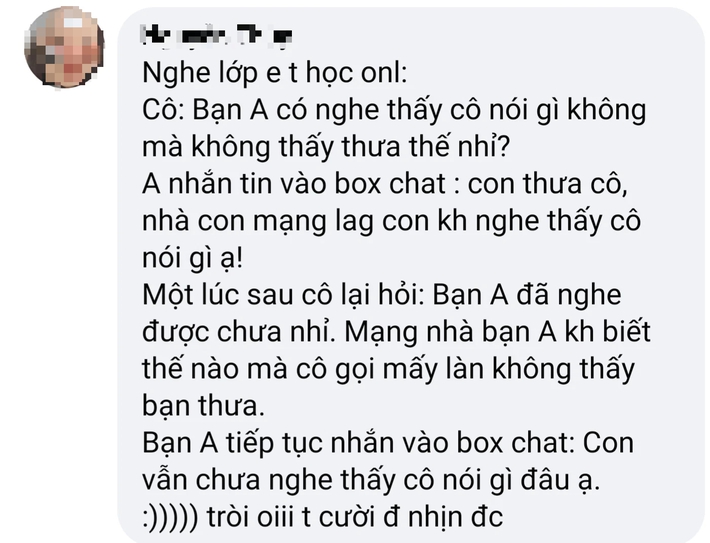 Đang dạy online, cô giáo hỏi 