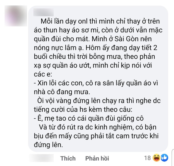 Cô giáo mặc sơ mi quần đùi dạy online cho... mát nhưng đứng lên quên tắt cam, học sinh phán 1 câu xanh rờn, cô nghe xong ngượng muốn xỉu - Ảnh 1.