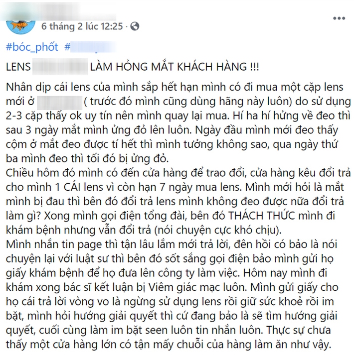 Đeo kính áp tròng làm đẹp dịp Tết, cô gái trẻ 