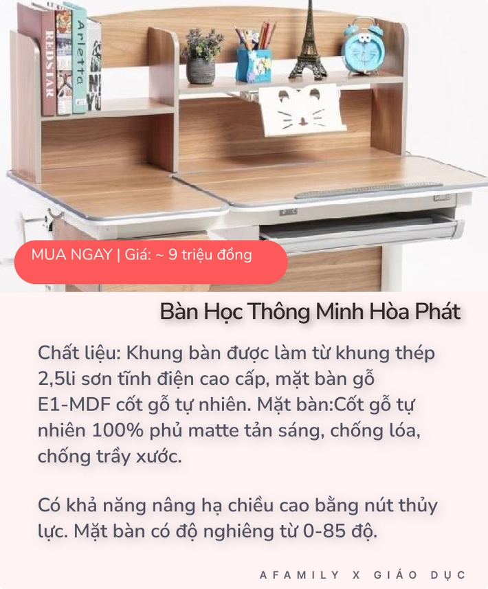 Giàu như Ly Kute: Xuống tiền mua cho con bộ bàn học chống gù đắt đỏ, các bố mẹ có thể tham khảo nhiều bộ ở những mức giá khác nhau  - Ảnh 3.