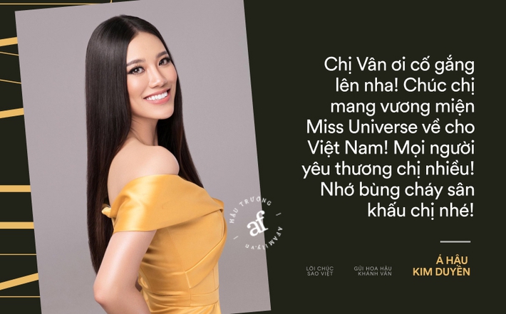 Bước vào đêm Chung kết Miss Universe 2020, Khánh Vân đã nhận được những lời nhắn đặc biệt này từ loạt sao Việt - Ảnh 5.